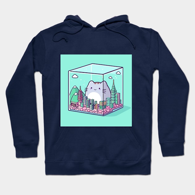 Cat in cube Hoodie by Varpu Maki